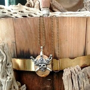 Crystal Tortoise Accessories - Natural Jasper silver pirate necklace Crystal Tortoise Accessories - Natural Jasper silver pirate necklace